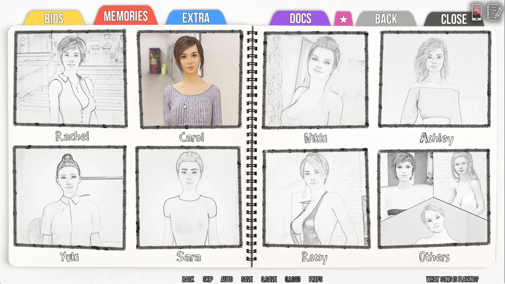 University of Problems Gameplay Memories Screen